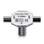 kwmobile Répartiteur d'antennes en T - Distributeur antenne 2 Voies - 2X Prise coaxial pour DVB-T/BK - 0-1000 MHz - Coupleur Ali