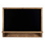 Navaris Tableau noir ardoise - Tableau mural 60 x 45cm avec cadre en bois petite étagère et crochet de suspension - 4x craie bla