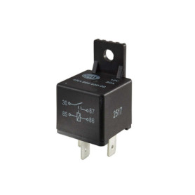 HELLA Relais, courant de travail - 12V - 4pôle - Schéma de câblage: S1 - Fiche: A - Relais à courant de travail - Couleur: noir 