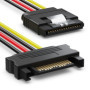 deleyCON 0,15m Adaptateur D’alimentation S-ATA Y - 1x Prise Femelle SATA vers 4x Prises Mâles SATA - Câble D’alimentation Intern