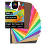 OfficeTree 104 Papier Coloré - pour Bricoler et Construire - 130 g/m² - 10 Feuilles Couleurs A4 plus Feuilles d'or et d'argent