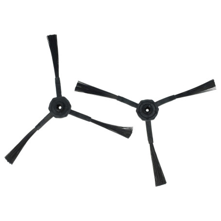 vhbw 2x Brosse latérale compatible avec Ariete Evolution 2,0 robot aspirateur - Lot de brosses, noir