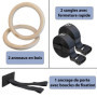 ALPIDEX Anneaux de Sport Anneaux de Gymnastique Anneaux y Compris Fixation de Porte et Sangle de Fixation avec marquage Longitud