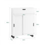 SoBuy Meuble de Rangement Salle de Bain, Armoire de Côté, Rangement Polyvalente, Meuble pour Papier Toilette, Porte Brosse WC, M