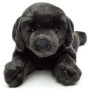 Uni-Toys - Labrador Noir, couché – 40 cm (Longueur) – Chien en Peluche, Animal de Compagnie – Doudou