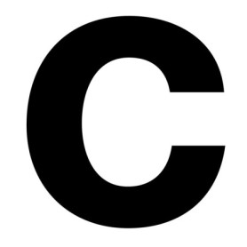 Autocollant lettre c - Noir - Hauteur 10 cm - Numéro de maison autocollant - Chiffre à coller pour l'extérieur, boîte aux lettre