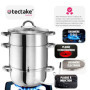 tectake® Extracteur de jus 15L en Acier inoxydable Multi-fonction Centrifugeuse Fruits et legumes Cuiseur-vapeur Presse fruits, 