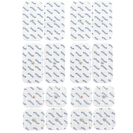 16 électrodes mixtes axion | Compatible avec les appareils Beurer et Sanitas | Electrostimulateur TENS et EMS avec connexion par