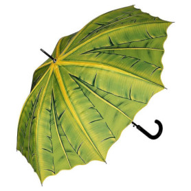 VON LILIENFELD® Parapluie Toit de palmiers Ouverture Automatique Résistant au Vent Canne Grand Robuste