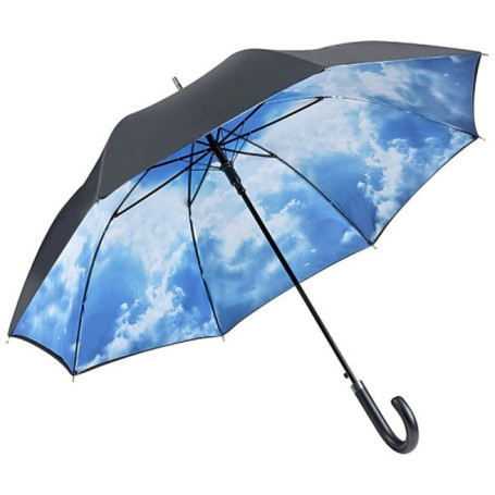 VON LIILENFELD® Parapluie Canne Grand Robuste Ouverture Automatique Double Épaisseur Motif Ciel hambourgeois
