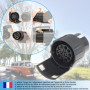 valonic Adaptateur de remorque de 7 Broches vers 13 Broches - Noir - pour Voiture, remorque, Camion, Caravane, attelage