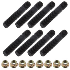 eMagTech 16pcs Kit de Goujons avec Contre-Écrou Collecteurs d'échappement M8x1.25mm Compatiple avec Morriis Sisssan Siimca