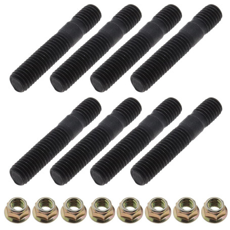 eMagTech 16pcs Kit de Goujons avec Contre-Écrou Collecteurs d'échappement M8x1.25mm Compatiple avec Morriis Sisssan Siimca