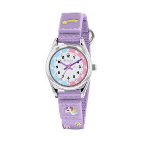 Tikkers Filles Analogique Quartz Montre avec Bracelet en Tissu TK0148