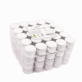 pajoma® Lot de 100 bougies chauffe-plat blanches - Paraffine non parfumée - Durée de combustion : 8 heures - 20 g de poids de ci