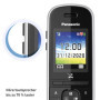 Panasonic Téléphone sans fil KX-TGH723GS avec répondeur, lot de 3 (téléphone DECT, faible rayonnement, écran couleur, bloqueur d