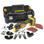 dewalt multi-cutter dewalt dcs355m2 18v 2 x 4.0ah li-ion sans charbons + 32 accessoires coffret t-stak