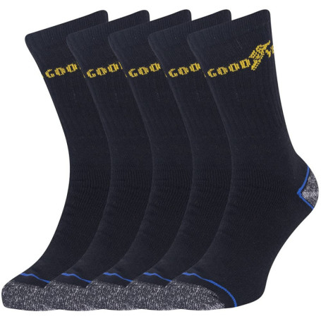 Goodyear Vêtements de travail homme GYSCK004 Chaussettes de travail robustes à talon rembourré et à bout contrasté, Noir, Taille