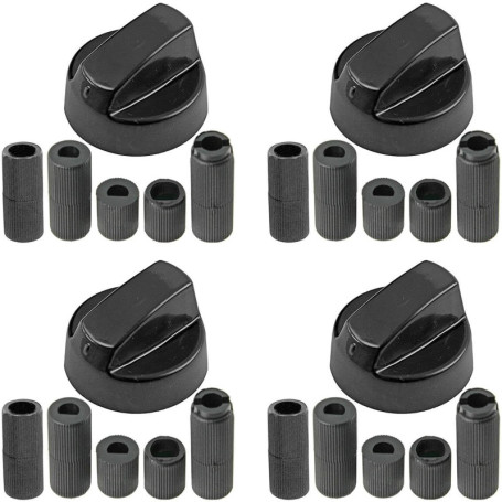 Spares2go Boutons de commutateur de commande noir universel pour toutes les marques de four, cuisinière et plaques de cuisson (L