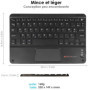 TECHGEAR Active Strike Pro Clavier AZERTY Bluetooth sans Fil avec Pavé Tactile Intégré compatible avec Samsung Tab S7, Tab S6 Li