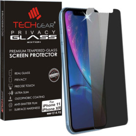 TECHGEAR Protection Ecran Anti Espion - Protecteur d'Écran Verre de Confidentialité en Verre Trempé Compatible pour iPhone 11, i