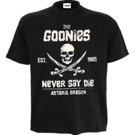 Heroes Inc. T Shirt à Manches Courtes The Goonies Never Say Die Noir Unisexe