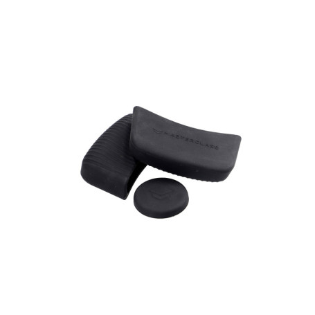 MasterClass Jeu de manchons pour poignées de casseroles en fonte d'aluminium, silicone à prise facile, 3 pièces, noir