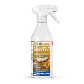 SoluGuard Traitement Larves, Vers à Bois et Termites - 500 ml - Spray contre les Insectes Xylophages détruisant le Bois - Prêt à