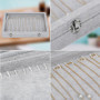 BELLE VOUS Boite a Collier en Velours Gris avec 20 Encoches et Couvercle en Verre à Loquet - Plateau Bijoux Empilable pour Tiroi