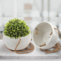 BELLE VOUS Jardiniere Suspendue en Céramique Blanche pour Intérieur/Extérieur - 69 cm - Pot Suspendu Plante Macrame - Corde avec