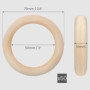 Belle Vous Lot de 50 Anneaux en Bois Naturel - Diamètre Extérieur 70 mm et Intérieur 50 mm - Anneau Bois Naturel Non Traité pour