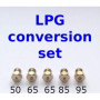Tezla Lot de 5 injecteurs de GPL pour conversion gaz naturel en GPL, Tailles : 50, 65, 65, 85, 95