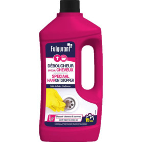Fulgurant Déboucheur Spécial Cheveux, Action rapide, Cheveux et Poils, Salle de Bain, Douches, Lavabos, Bains, 800 ml