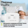 LIONELO THERMUP DOUBLE Chauffe-biberon, 2 bouteilles simultanément, Chauffe le lait en 3 à 5 minutes, 6 modes de fonctionnement,