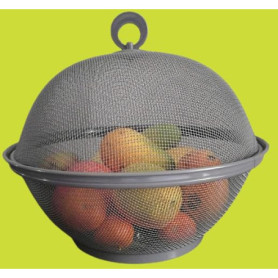 QWXOSR Corbeille Fruit Panier a Fruits - Corbeille a Fruit Avec Couvercle- Corbeille a Fruit Panier a Fruit noir (Gris 1 set)