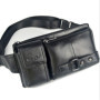 Sac Banane en Cuir pour Hommes Ceinture Ceinture Taille Sac à Main Voyage randonnée Marche Pochette de téléphone Portable Fronde