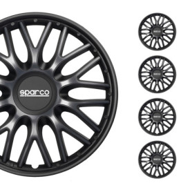 Sparco Enjoliveurs Roma - 14-Pouces - Gris/Noir - Set de 4 pièces