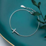 Bracelet en Argent S925, Bijoux de Main de Mode Croix Pleine de Diamants Simples Fémininsbracelet en argent s925