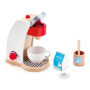 Jouet Hape Machine à Café - Jeu d'Imitation Cafetière Enfants de 2 ans et Plus - Cafetière, Tasse, Lait, Capsule, Sucre Inclus -