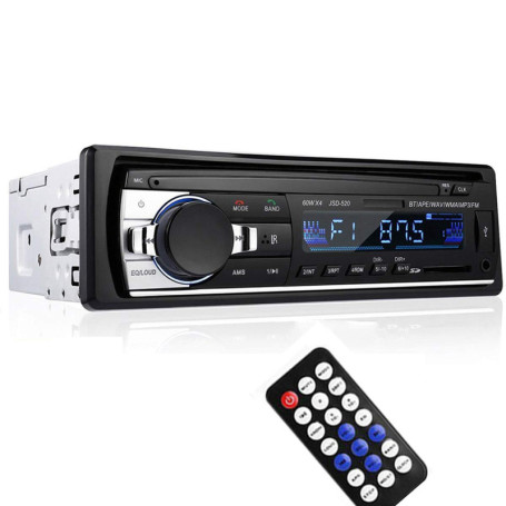 VIGORFLYRUN PARTS LTD Autoradio Bluetooth Stéréo 1 Din, 12V Récepteur Radio FM/SD/USB/AUX Mains Libres Auto Audio avec Télécomma