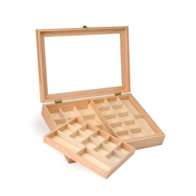 GLOREX 6 2003 341 Boîte à Bijoux en Bois de pin, FSC Mix, 40 x 28 x 7,5 cm, Naturel