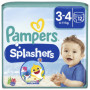 Pampers Couches-Culottes de Bain Jetables Splashers Taille 3-4 (6-11kg) pour une Protection Optimale dans l'Eau, 12 Couches
