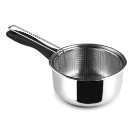 IBILI - Saucière avec panier Induktion, 18 cm, Acier inoxydable, Compatible avec l’induction, Friteuse, Argent