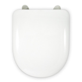 ABATTANT WC COMPATIBLE | CHARNIÈRE SPÉCIALE EXTRA LONGUE ACIER INOX | FORME D U | RÉGLABLE ET DECLIPSABLE | FACILE INSTALATION E