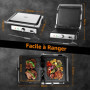 Aigostar Grill Panini, Grille-pain à Sandwich Avec Sonde Alimentaire, Plaques Antiadhésives Amovibles, Grill électrique, 2000W, 