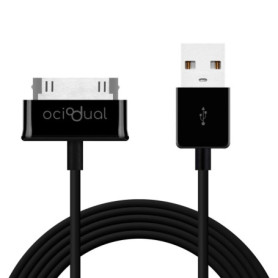 OcioDual USB Data Cable Chargeur Câble de Données Data Sync Noir Compatible avec Samsung Galaxy TAB 2 10.1 P5110 & 7.1 Charger
