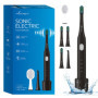 Edicare, Brosse à Dent Électrique, Sonique, 5 Têtes de Brosse, Rechargeable, USB, étanche IPX7, 5 Modes de Fonctionnement, Netto