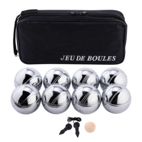 Engelhart - 010203 - Sacoche de Transport avec Jeu de 8 Boules de Pétanque - Inclut Distance-Mètre - Sacoche Pratique - Jeux Ext