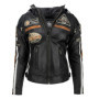Urban Leather 58 Veste de Moto avec Protections - Femme - Noir - S/38