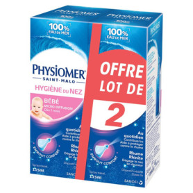 Physiomer Bébé Micro-diffusion - Hygiène du nez -Dispositif médical- Spray nasal 100% eau de mer à partir de 1 mois -​ 115 mL lo